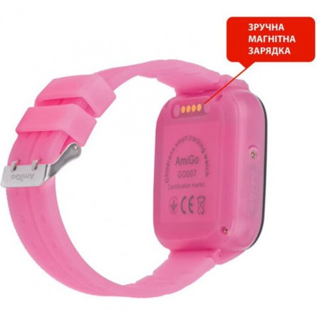 Smart годинник AmiGo GO007 FLEXI GPS Pink фото №3