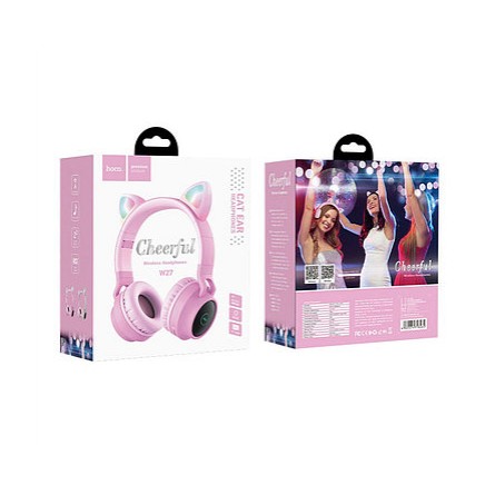 Навушники Hoco W27 Cat Ear Wireless Headphones Pink фото №2