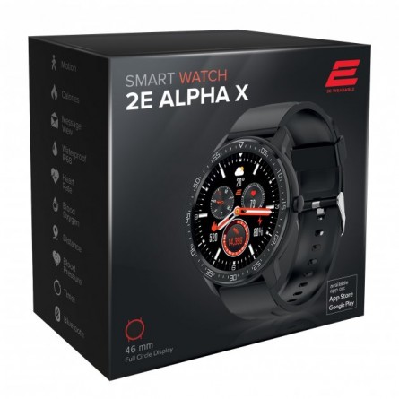 Smart часы 2E Alpha X 46 mm Black-Silver (2Е-CWW30BKSL) фото №2
