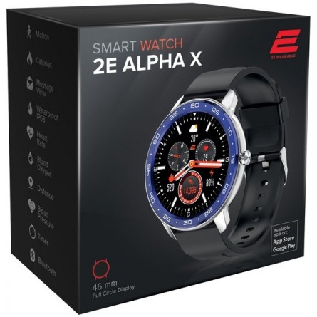 Smart часы 2E Alpha X 46 mm Silver-Blue (2Е-CWW30SLBL) фото №2