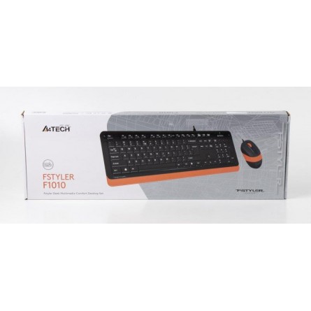 Клавиатура   мышка A4Tech F1010 Black-Orange фото №4