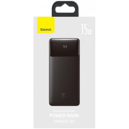 Мобильная батарея Baseus Bipow Digital Display 2USB Type-C 15W 30000 mAh (PPDML-K) Black фото №7