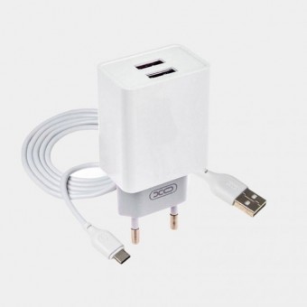 Зображення МЗП XO L 65 2 USB 2.4A   Micro USB White