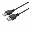 Кабель 2E KITs USB 2.0 (AM/AF) black, 1.8m