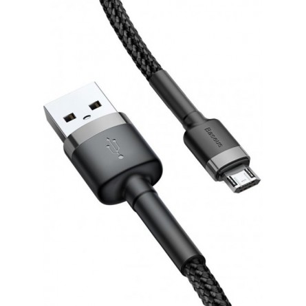 Зображення Baseus Cafule Cable USB For Micro 1.5A 2m Gray Black - зображення 2