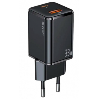 Зображення МЗП Usams T43 GaN Mini USB-A/USB-C PD&QC3.0 33W 3A Black