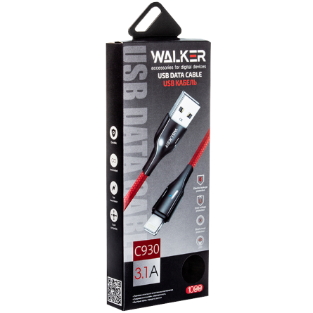 Walker USB cable WALKER C930 Intelligent Type-C red фото №2