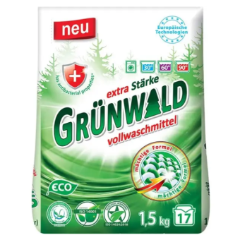 Зображення Порошок для прання Grünwald Порошок пральний універсальний Гірська Свіжість, 1,5 кг п/е(eco)
