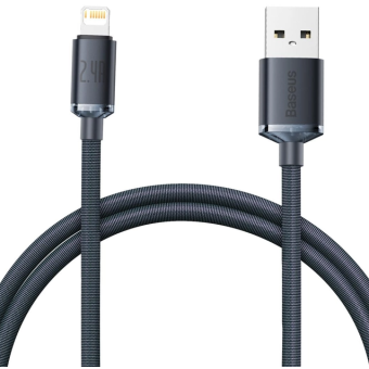 Изображение Baseus Crystal Shine Series Fast Charging Data Cable USB to iP 2.4A 1.2m Black