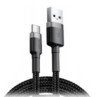 Зображення Baseus Cafule Cable USB For Type-C 3A 1m Gray Black