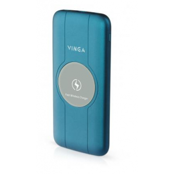 Зображення Мобільна батарея Vinga 10000 mAh Wireless QC3.0 PD soft touch blue (BTPB3510WLROBL)