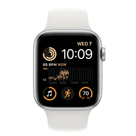 Smart часы Apple Watch SE 2022 GPS 40mm Silver Aluminium Case with White Sport Band - Regular (MNJV3UL/A)