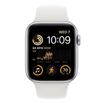Зображення Smart годинник Apple Watch SE 2022 GPS 44mm Silver Aluminium Case with White Sport Band - Regular (MNK23UL/A)