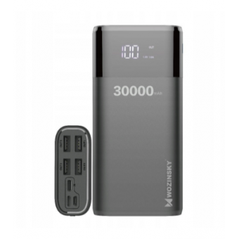 Зображення Мобільна батарея Wozinsky 30000mAh, 4*USB, with LCD display, 2A, black (5907769300349)