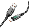 Borofone BU32 USB to Type-C 5A, 1.2m, nylon, aluminum connectors, digital display, Black фото №3
