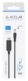 Кабель ACCLAB USB to DC 5,5х2,5 мм 5V 1,5A (чорний) фото №2