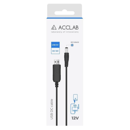 Кабель ACCLAB USB to DC 5,5х2,5 мм 5V 1,5A (чорний) фото №2