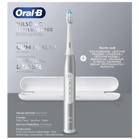 Зубна щітка Braun Oral-B 4500 S411.526.3X Pulsonic Slim Luxe Platinum TrEdit фото №3