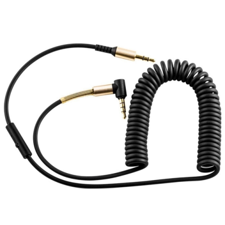 Кабель Аудіо Hoco UPA02 AUX Spring Audio cable (with Mic) Black