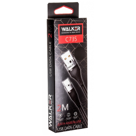 Walker USB cable C735 2m Micro black фото №2