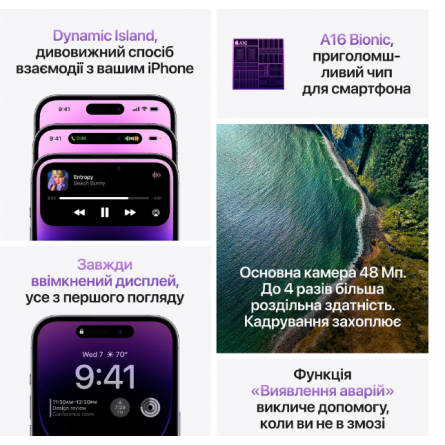 Смартфон Apple iPhone 14 Pro Max 256GB Deep Purple (MQ9X3) фото №7
