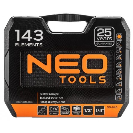 Набор инструменты Neo Tools 143 од.універсальнийкейс фото №10