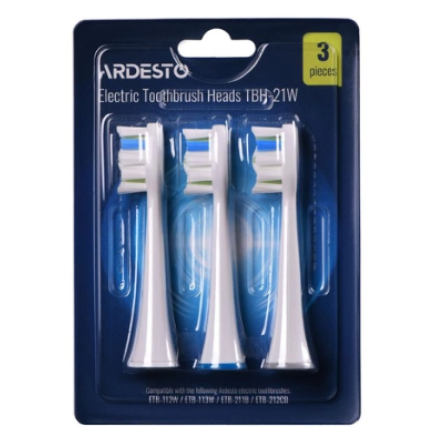 Зубна щітка Ardesto Насадка до електричних зубних щіток Ardesto TBH-21W біла/3 шт. в комплекті