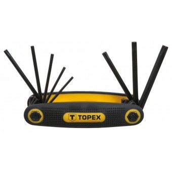 Зображення Ключ Topex Torx , набір 8 од., T9-T40, прямі, складаються в ручку