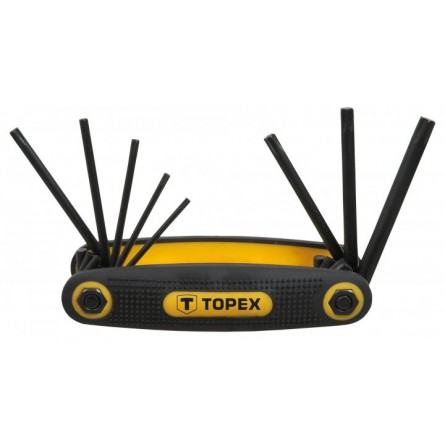 Ключ Topex Torx , набір 8 од., T9-T40, прямі, складаються в ручку