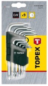Ключ Topex Torx , набір 9 од., T10-T50, короткі фото №2