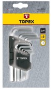 Ключ Topex шестигранні , набір 9 од., 1.5-10 мм, короткі фото №2