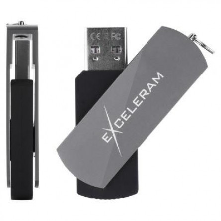 Изображение Флешка Exceleram 32GB P2 Series Gray/Black USB 2.0 (EXP2U2GB32) - изображение 4