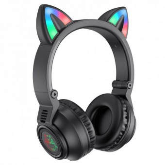 Зображення Навушники Borofone BO18 Cat ear BT headphones Black