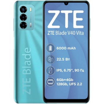 Зображення Смартфон ZTE Blade V40 Vita 4/128GB Green