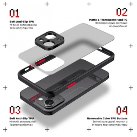 Чехол для телефона Armorstandart Frosted Matte для Xiaomi Redmi 10C Black (ARM66733) фото №2