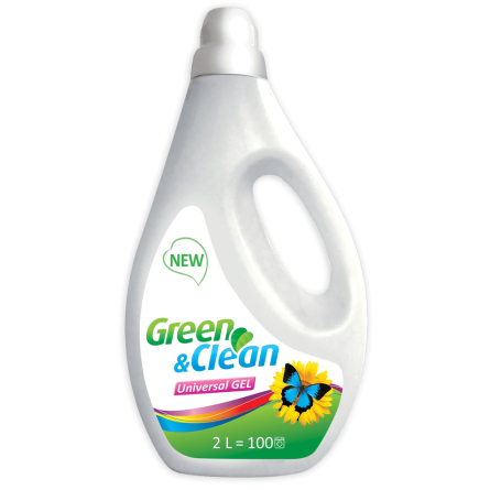 Гель для стирки Green&Clean Гель для прання кольорових та білих речей Universal, 2 л/100 прань