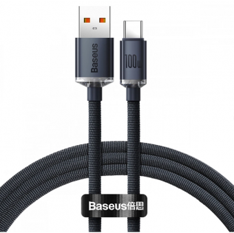 Зображення Baseus Crystal Shine Series Fast Charging Data Cable USB to Type-C 100W 1.2m Black