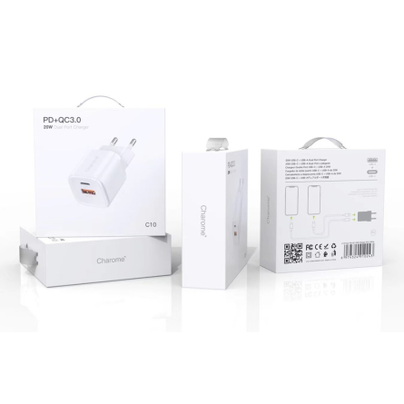 СЗУ Charome C10 Pure PD QC3.0 20W Charger White фото №2
