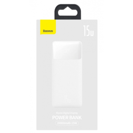 Мобильная батарея Baseus Bipow Digital Display Power bank 20000mAh 15W White фото №4