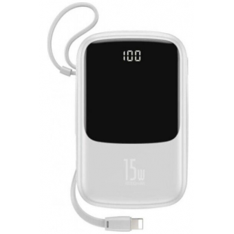 Зображення Мобільна батарея Baseus Cable Q Pow Display Power bank 10000mAh 15W White