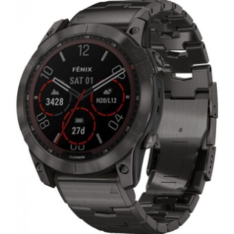Зображення Smart годинник Garmin fenix 7X Sapph Sol Carbon Gray DLC Ti, GPS (010-02541-27)