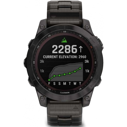 Smart годинник Garmin fenix 7 Sapph Sol, Carbon Gray DLC Ti w/DLC Ti Bracelet, GPS (010-02540-39) фото №5