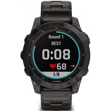 Smart годинник Garmin fenix 7 Sapph Sol, Carbon Gray DLC Ti w/DLC Ti Bracelet, GPS (010-02540-39) фото №2