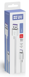 Colorway USB - Type-C (Fast Charging) 5.0А 1м білий (CW-CBUC019-WH)
