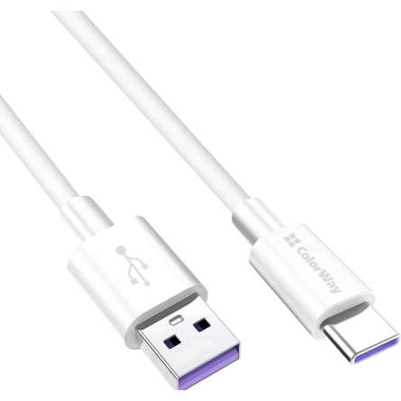 Colorway USB - Type-C (Fast Charging) 5.0А 1м білий (CW-CBUC019-WH) фото №2