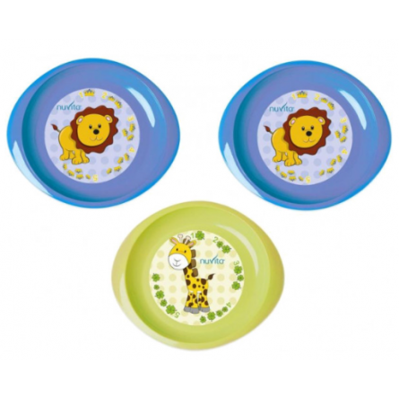 Посуд для дітей Nuvita Набір тарілочок NV1428Blue 6м  3шт.