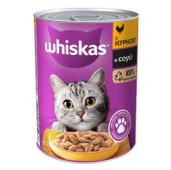 Изображение Консерва для котів Whiskas з куркою у соусі 400 г (5900951305436)
