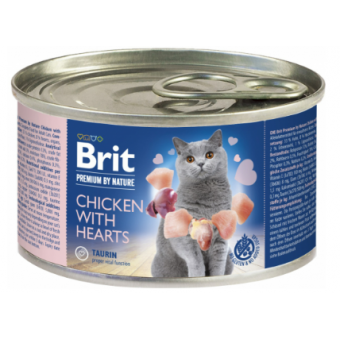 Зображення Паштет для котів Brit Premium by Nature Cat з куркою та серцем 200 г (8595602545025)