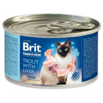 Зображення Паштет для котів Brit Premium by Nature Cat з фореллю та печінкою 200 г (8595602545032)