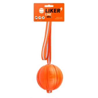 Изображение Іграшки для собак Liker Line М'ячик зі стрічкою 9 см (6288)